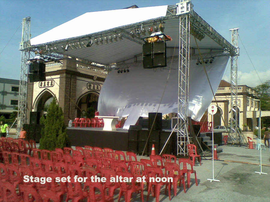 Altar and Stage before rehearsal