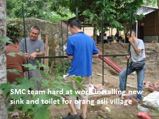 The SMC team building new toilet