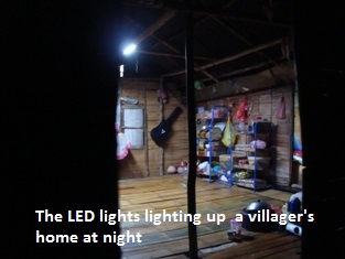LED lights installed in Orang Asli home