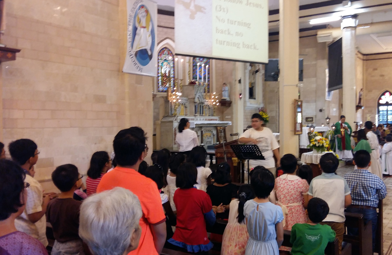 IJCC in action on Sunday morning Children's mass