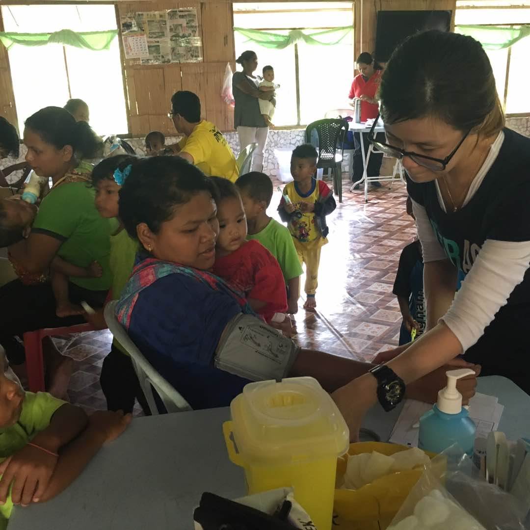 Checking patients at Kg Sekam