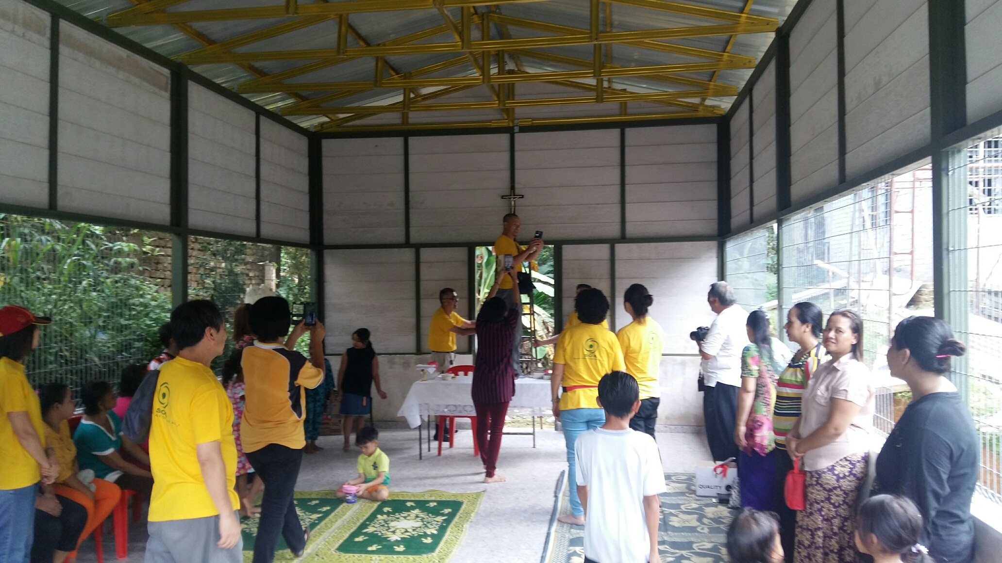 Installation of Crucifix in new hall