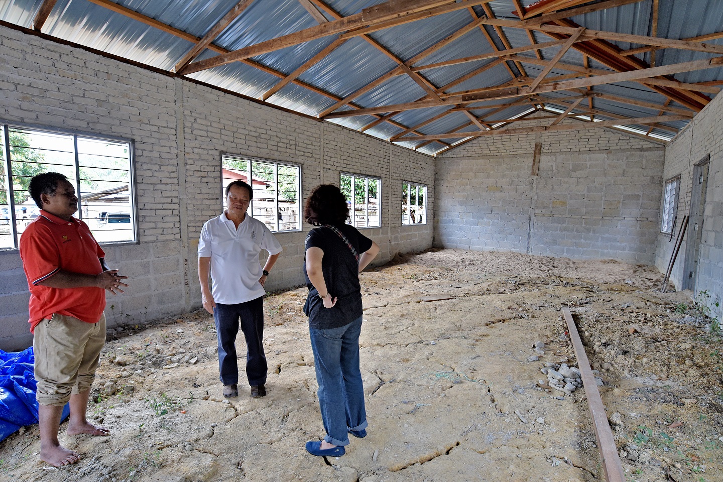 Fr Stephen Liew inspecting the new chapel