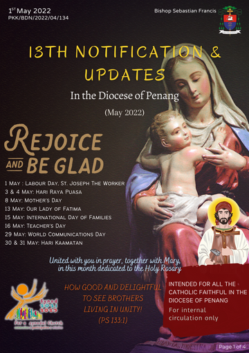 12th Notification from the Penang Diocese