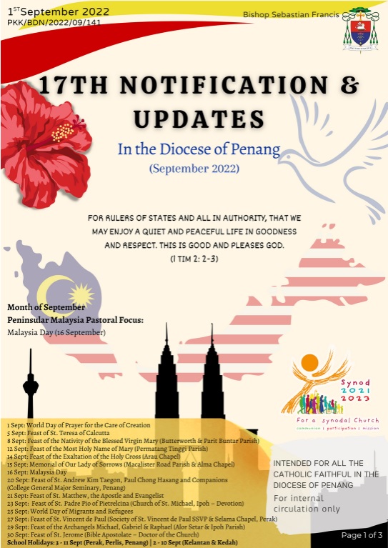 17th Notification from the Penang Diocese