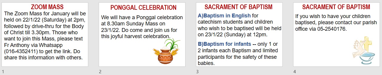 Announcements for Baptism of the Lord