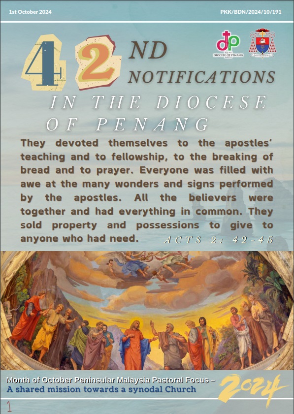 42nd notification and updates from Penang diocese