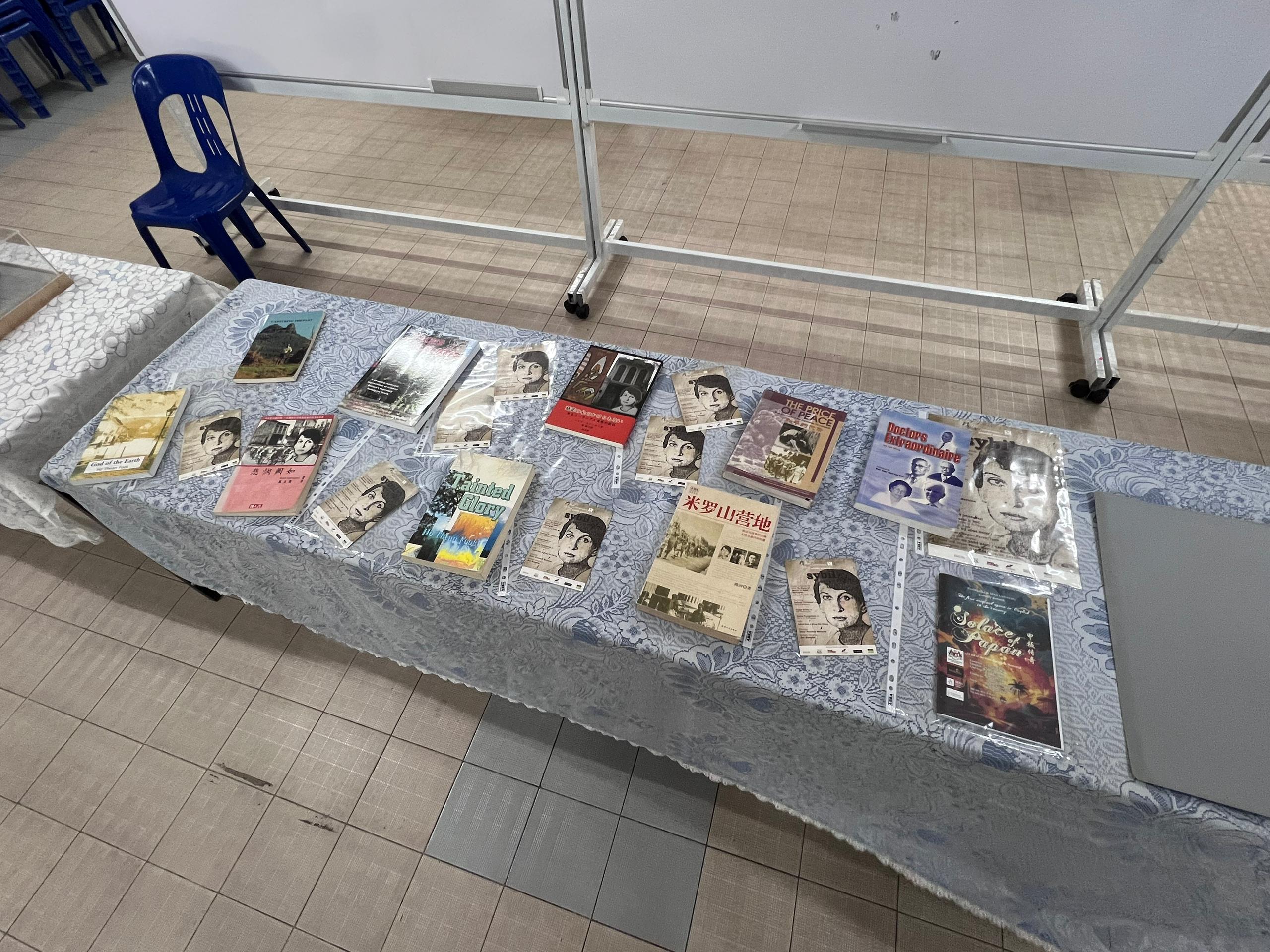 Books of various languages on Sybil Kathigasu