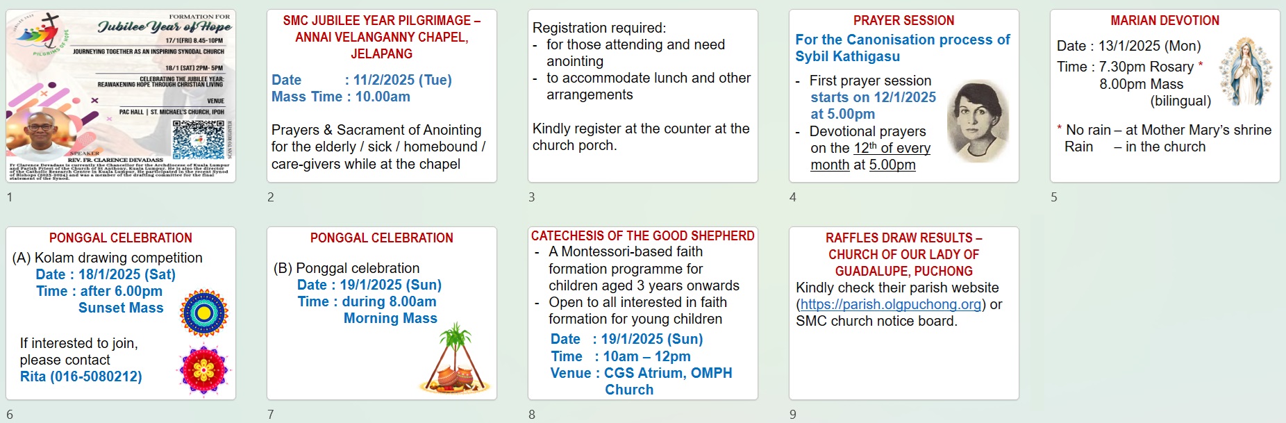 Announcements for Baptism of the Lord