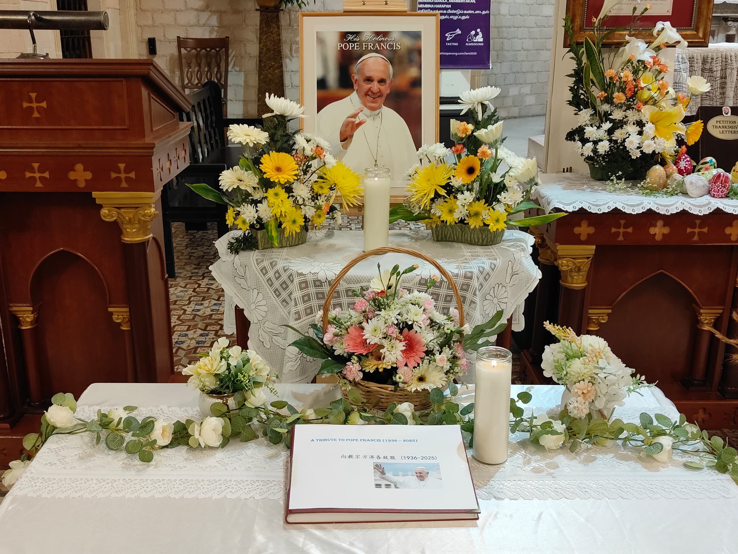 Prayers for Pope Francis in SMC on 21st Apr 2025