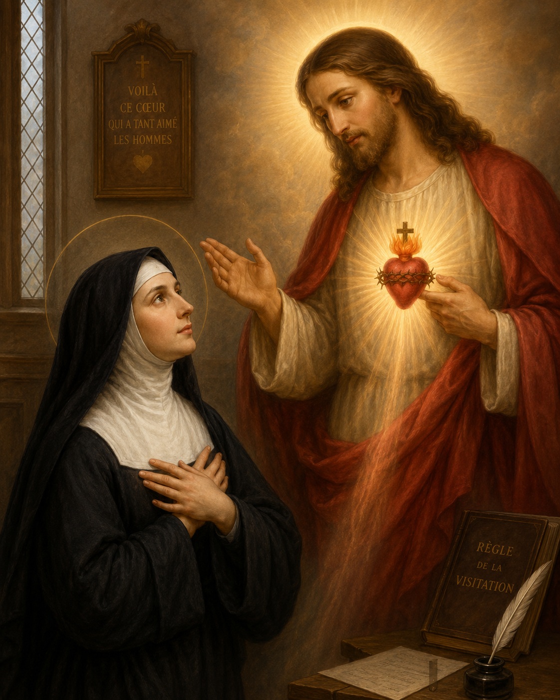 St Margaret Mary Alacoque and Sacred Heart of Jesus