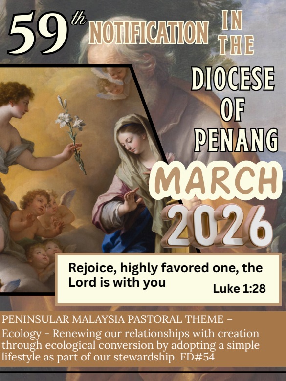 Notification and updates from Penang diocese