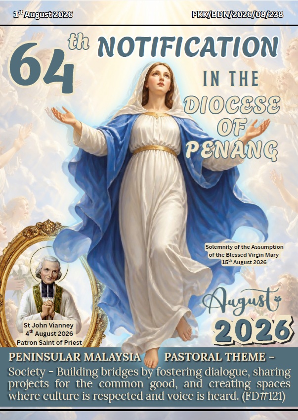 Notification and updates from Penang diocese